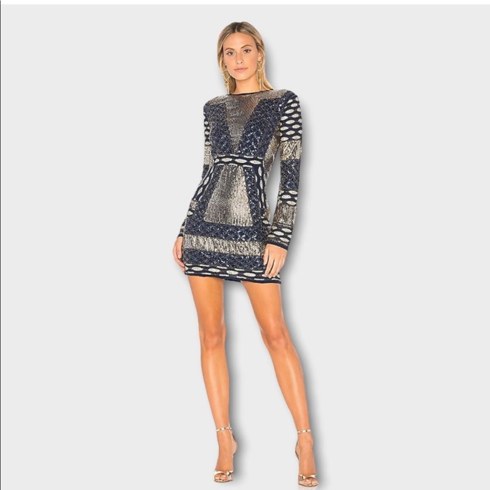 Endless Rose Sequin Mini Dress in Midnight & Gold